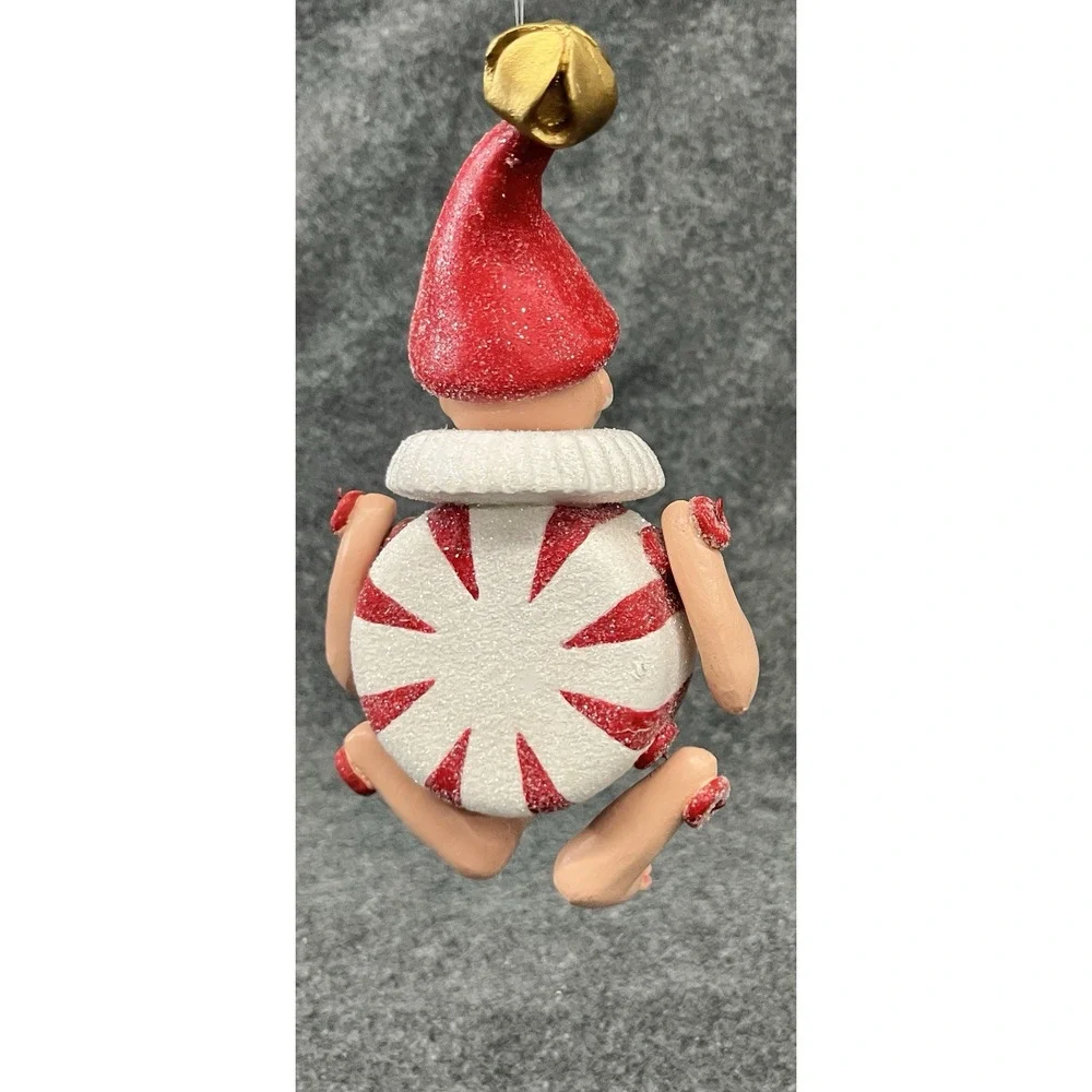 VTG Dept 56 Sugar & Spice Jointed Peppermint Ornament Mary Lisa Chestnut 8